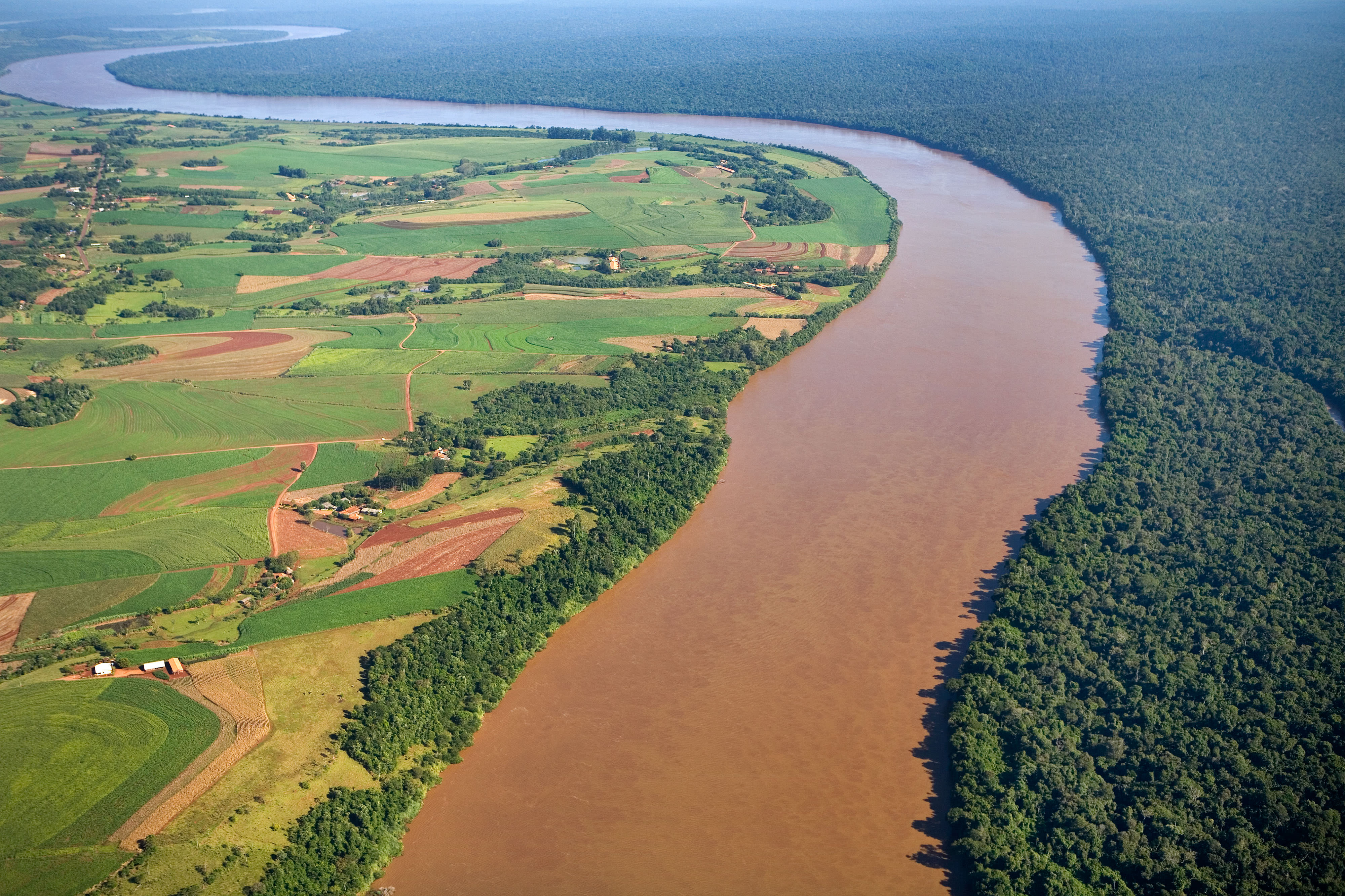 Aerial view of the Iguaçu River
